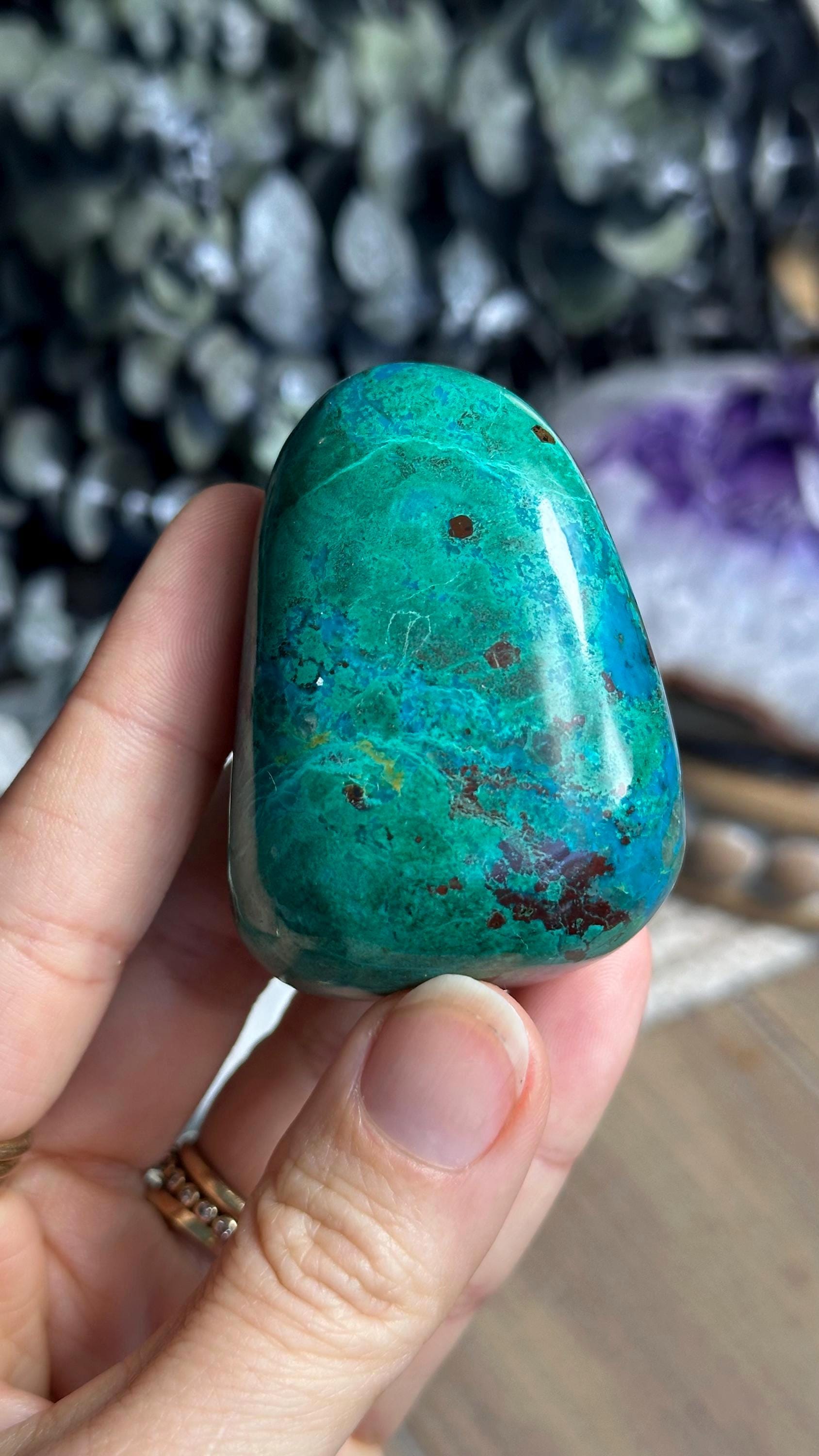 Chrysocolla Palmstone, Palm Stone Chrysocolla Palmstone, Palm Stone