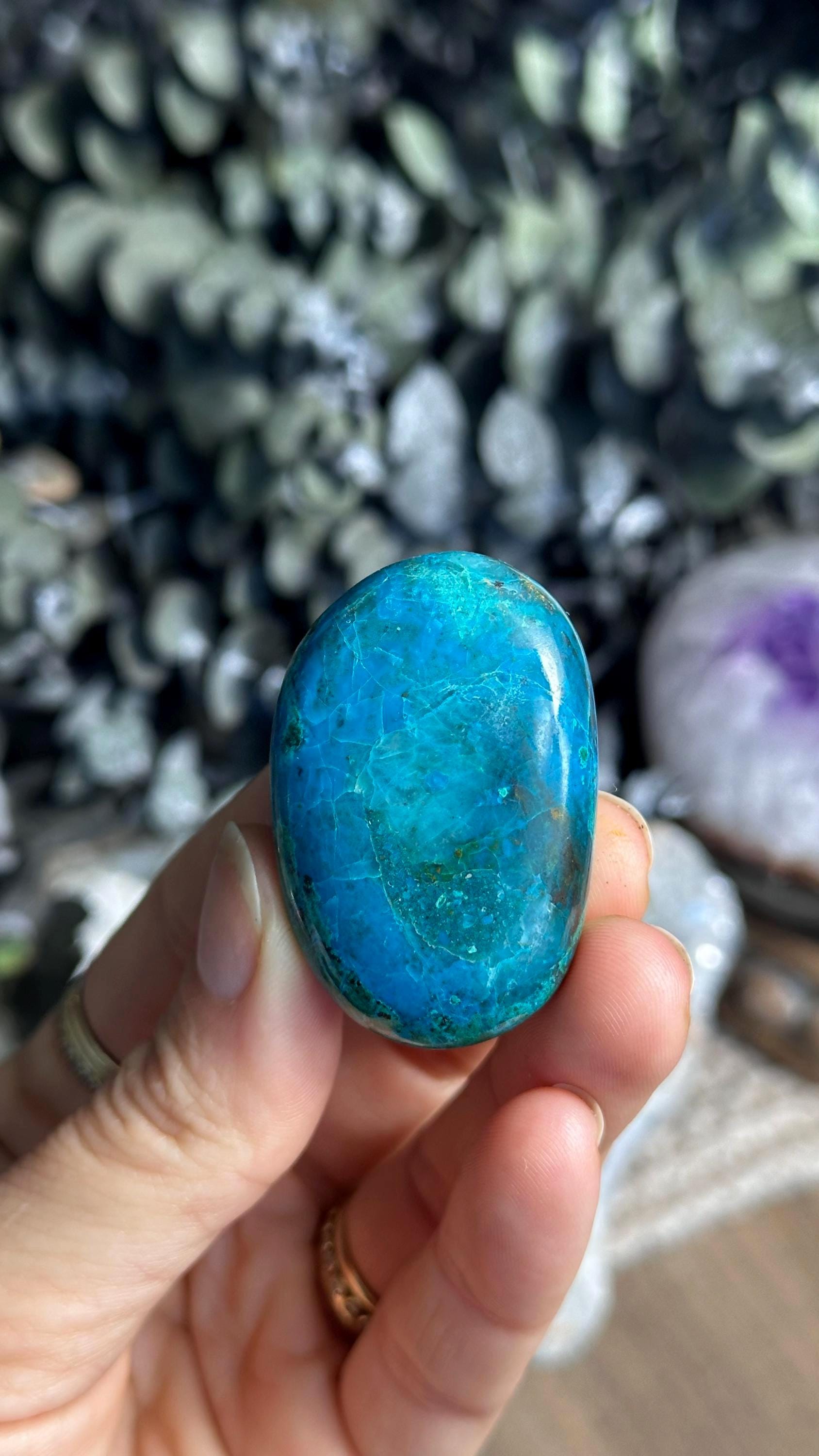 Chrysocolla Palmstone, Palm Stone Chrysocolla Palmstone, Palm Stone