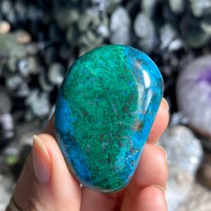 Chrysocolla palmstone, palm stone