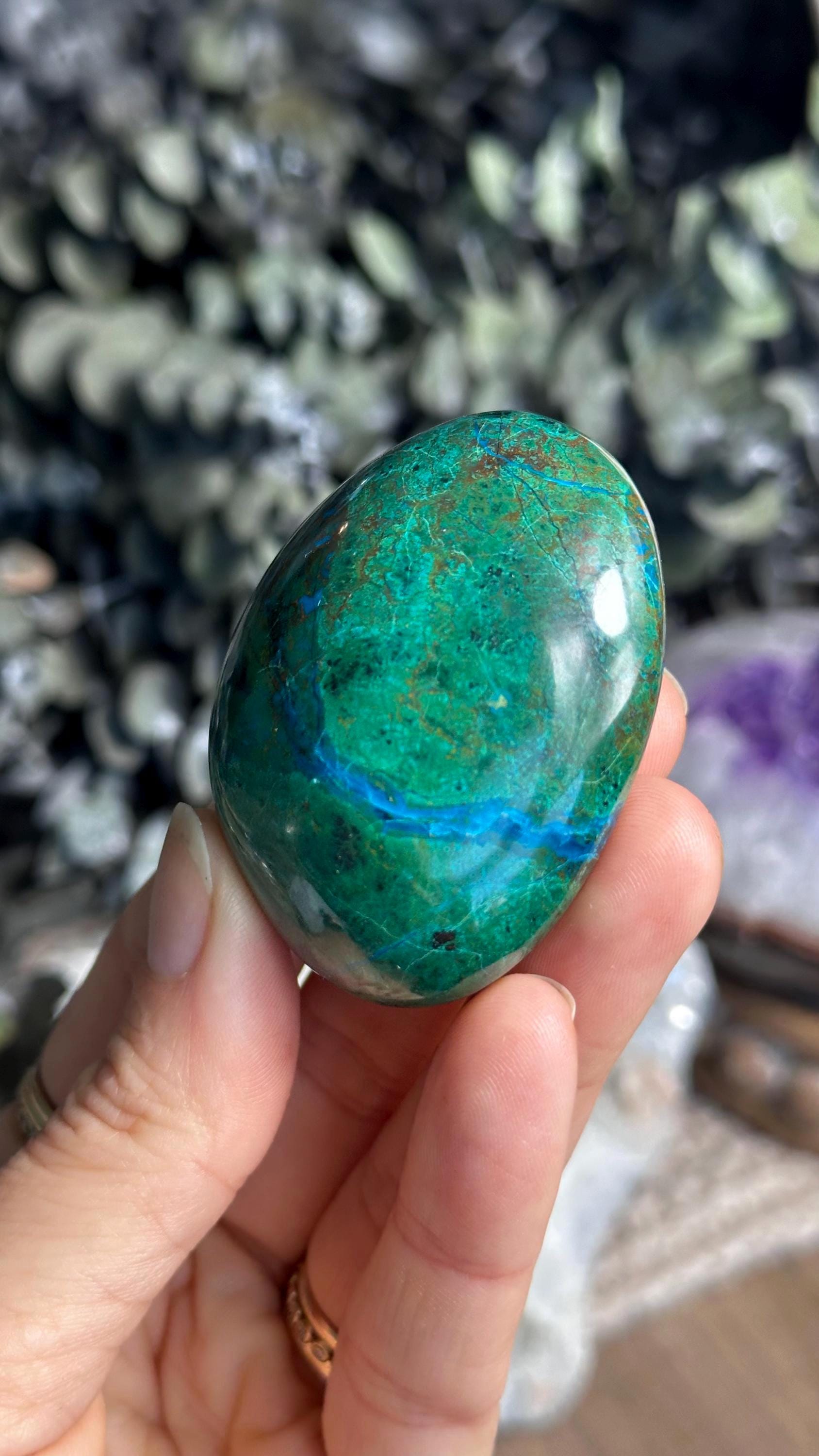 Chrysocolla Palmstone, Palm Stone Chrysocolla Palmstone, Palm Stone