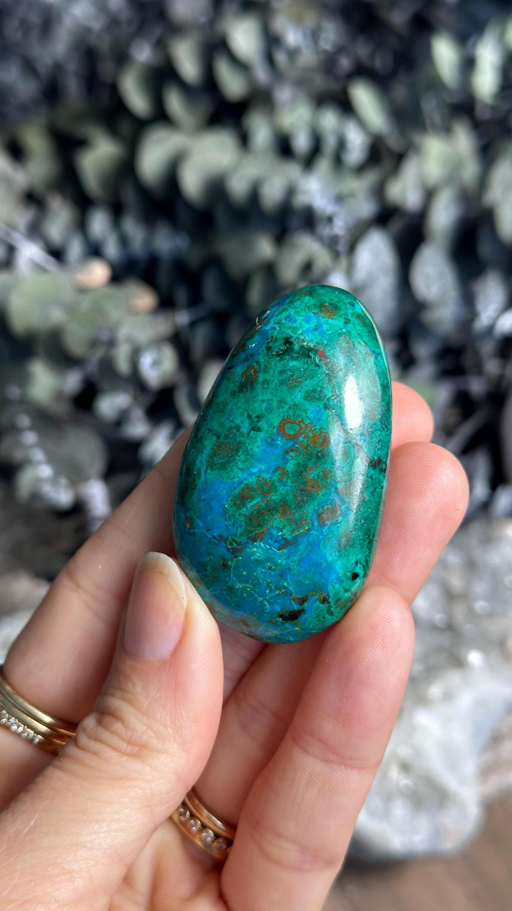 Chrysocolla Palmstone, Palm Stone Chrysocolla Palmstone, Palm Stone