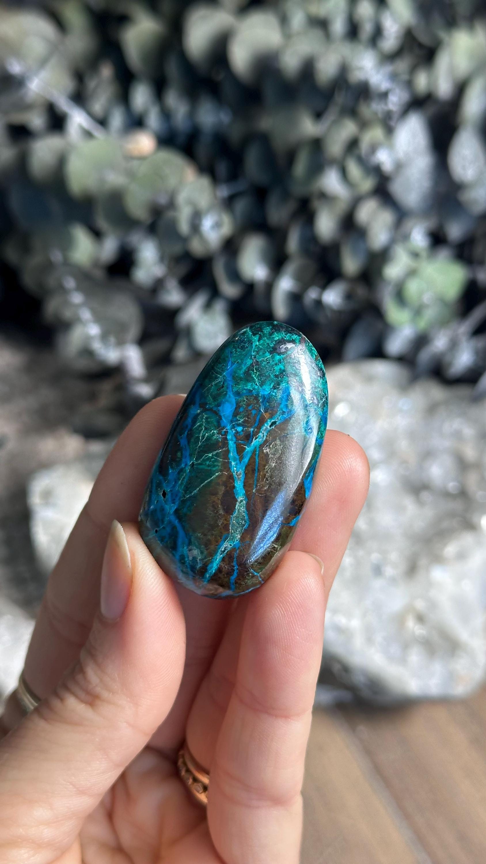 Chrysocolla Palmstone, Palm Stone Chrysocolla Palmstone, Palm Stone
