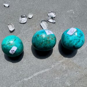 Peruvian Chrysocolla Palm Stone | Turquoise Blue Crystal, Heart Chakra