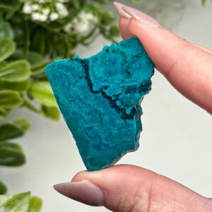 Chrysocolla Slab | 9g | - #5 (polished Blue Crystal Chunk, Throat Chakra, Healing Stone, Peace)