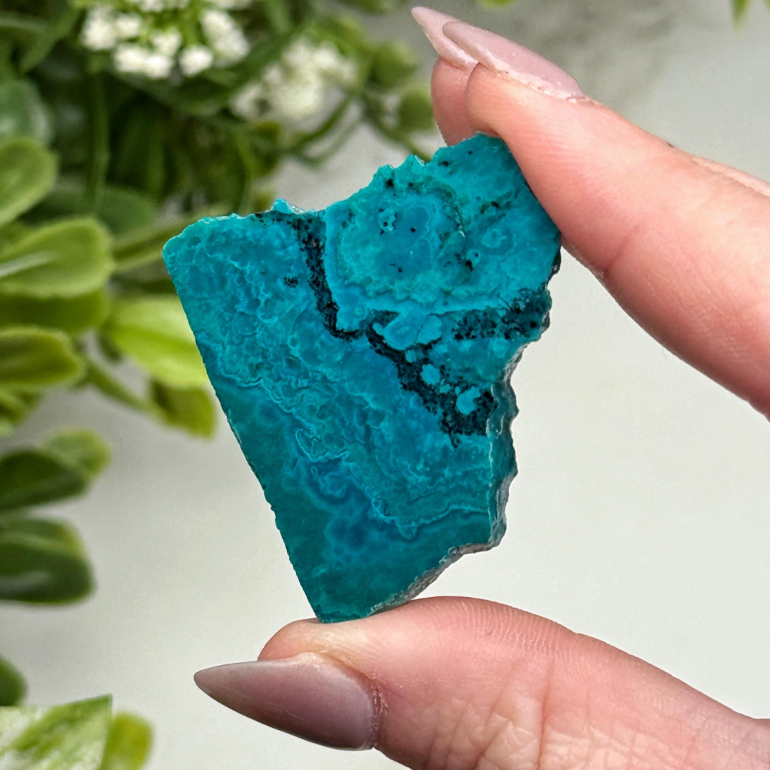 Chrysocolla Slab | 9g | - #5 (polished Blue Crystal Chunk, Throat Chakra, Healing Stone, Peace) Chrysocolla Slab | 9g | - #5 (polished Blue Crystal Chunk, Throat Chakra, Healing Stone, Peace)