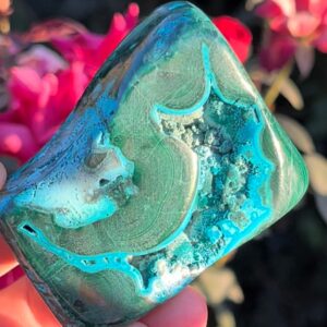 Stunning Druzy Malacolla Chrysocolla Malachite Freeform Stone Tumbles Natural Polished Crystals ~ Mc5
