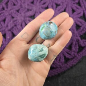 2 Chrysocolla Tumbled Stones Peruvian Crystals Polished Peru Green Blue 2 Chrysocolla Tumbled Stones Peruvian Crystals Polished Peru Green Blue