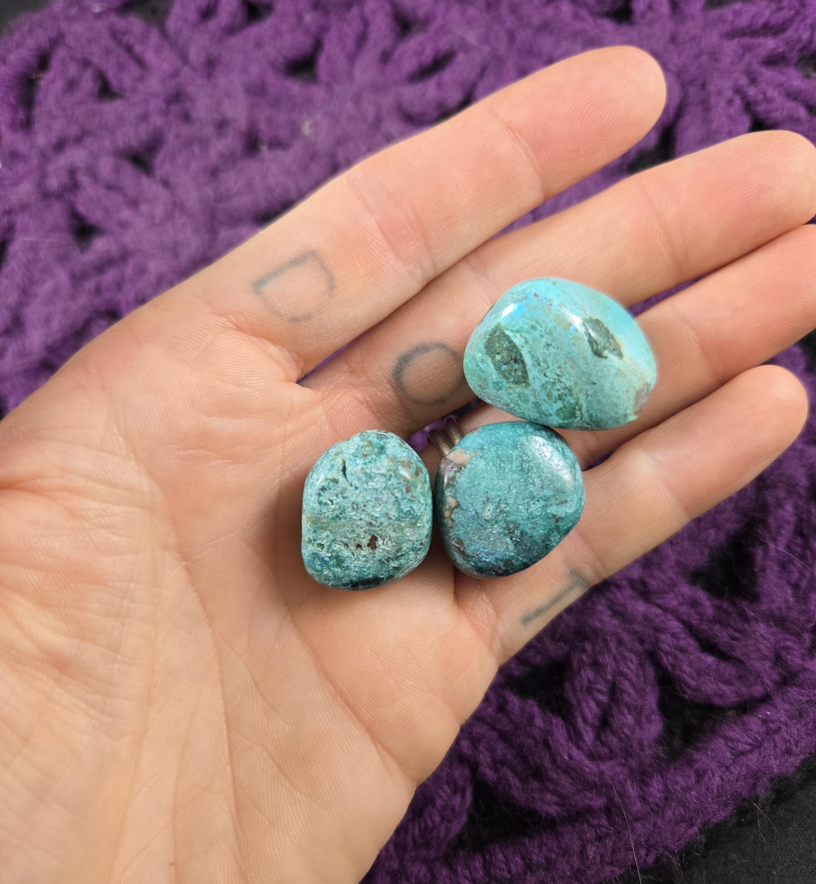 3 Chrysocolla Tumbled Stones Peruvian Crystals Polished Peru Green Blue 3 Chrysocolla Tumbled Stones Peruvian Crystals Polished Peru Green Blue
