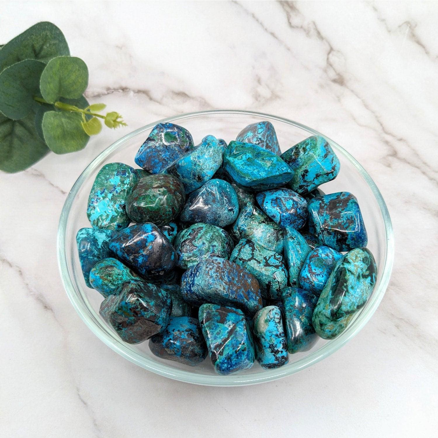 Congo Chrysocolla 1 - 1.3" Tumbled Stone #lv5310 Congo Chrysocolla 1 - 1.3" Tumbled Stone #lv5310
