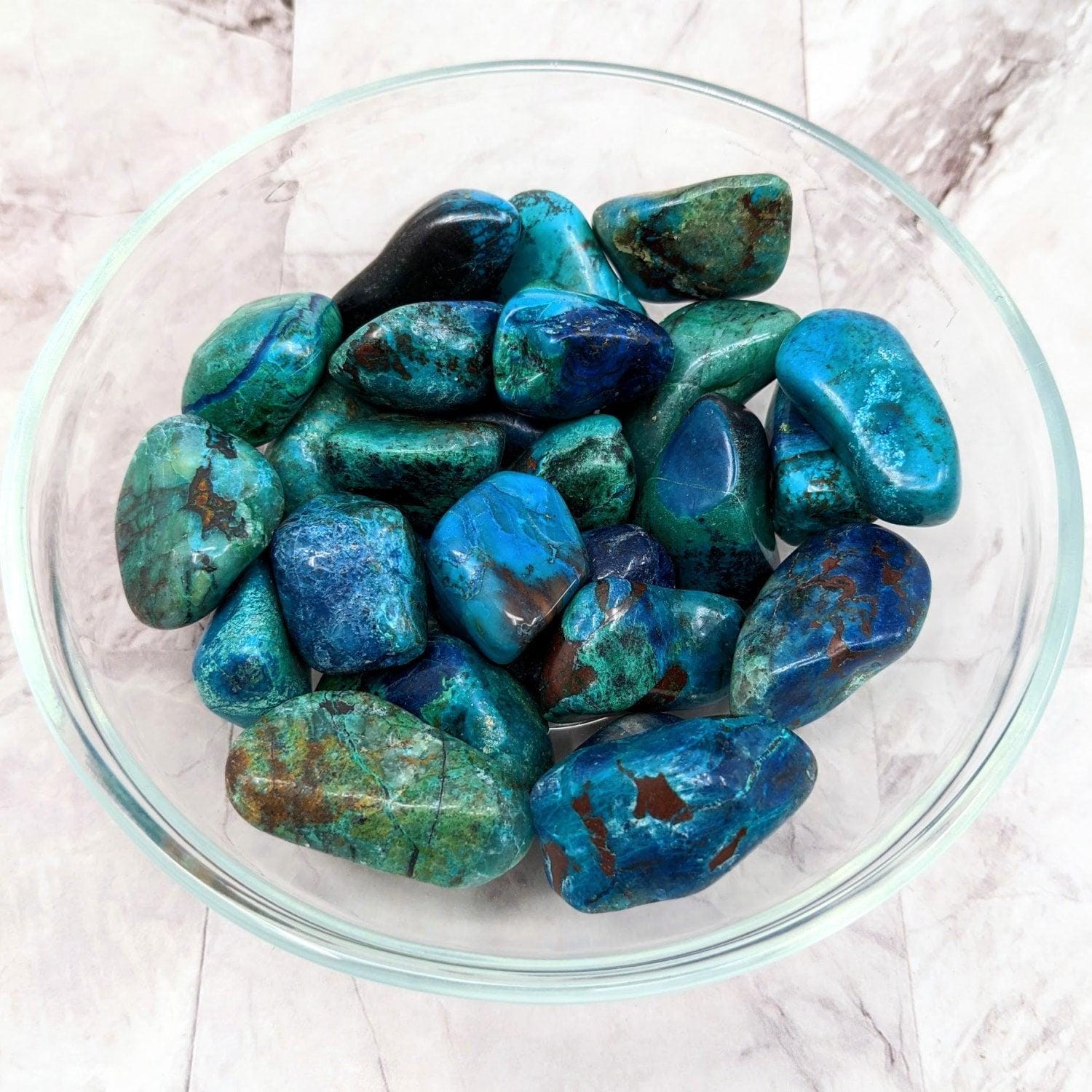 Chrysocolla & Shattukite Tumble (1-1.5") #lv2282 Chrysocolla & Shattukite Tumble (1-1.5") #lv2282