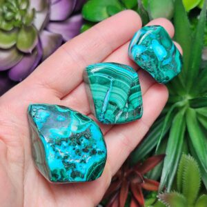 Malachite Chrysocolla Tumbled - Malacholla - Chrysocolla And Malachite - Malachite Tumble - Chrysocolla Tumbled - Malachite Tumbled Stone