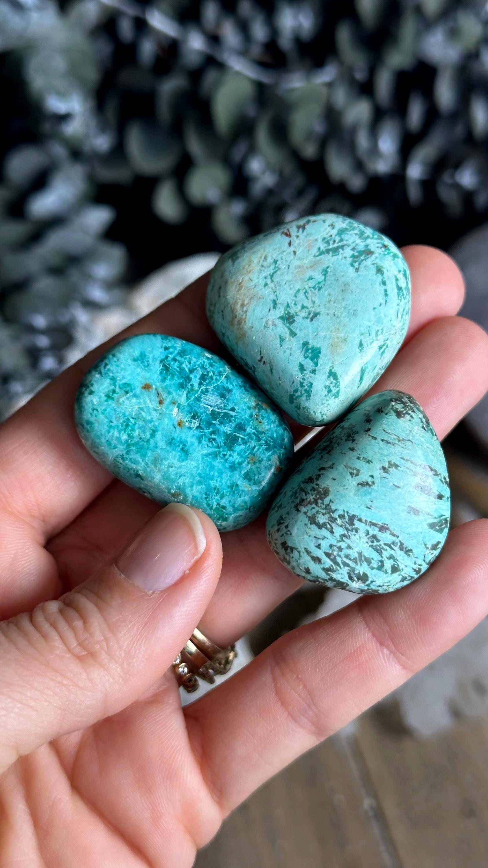 Tumbled Peruvian Chrysocolla, Peru Turquoise Stone , Tranquility, Serenity, Peace Tumbled Peruvian Chrysocolla, Peru Turquoise Stone , Tranquility, Serenity, Peace