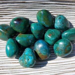 Chrysocolla Tumbled Stones, Natural Chrysocolla Crystals, Raw Chrysocolla Stone, Throat Chakra Crystal, Harmony and Vitality Stones