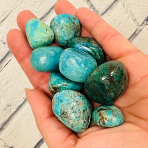 Chrysocolla Tumbled Stones, Polished Chrysocolla Crystals, Pocket Healing Stone