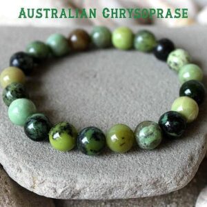 10mm Chrysoprase Bracelet, May Birthstone Bracelet, Australian Chrysoprase, June Gemstone Jewelry, Green Bead Bracelet, Gemini Sign Jewelry