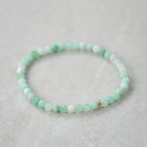 14K GOLD Chrysoprase Bracelet | beaded chrysoprase [EBCM1665] | Green Chrysoprase jewelry | Chrysoprase bracelet | chrysoprase