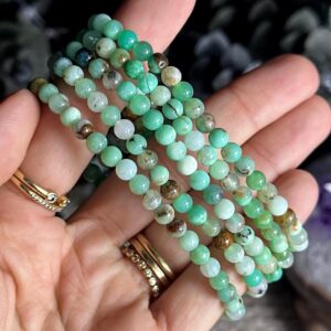 5mm Bright And Earthy Chrysoprase Crystal Bead Bracelet