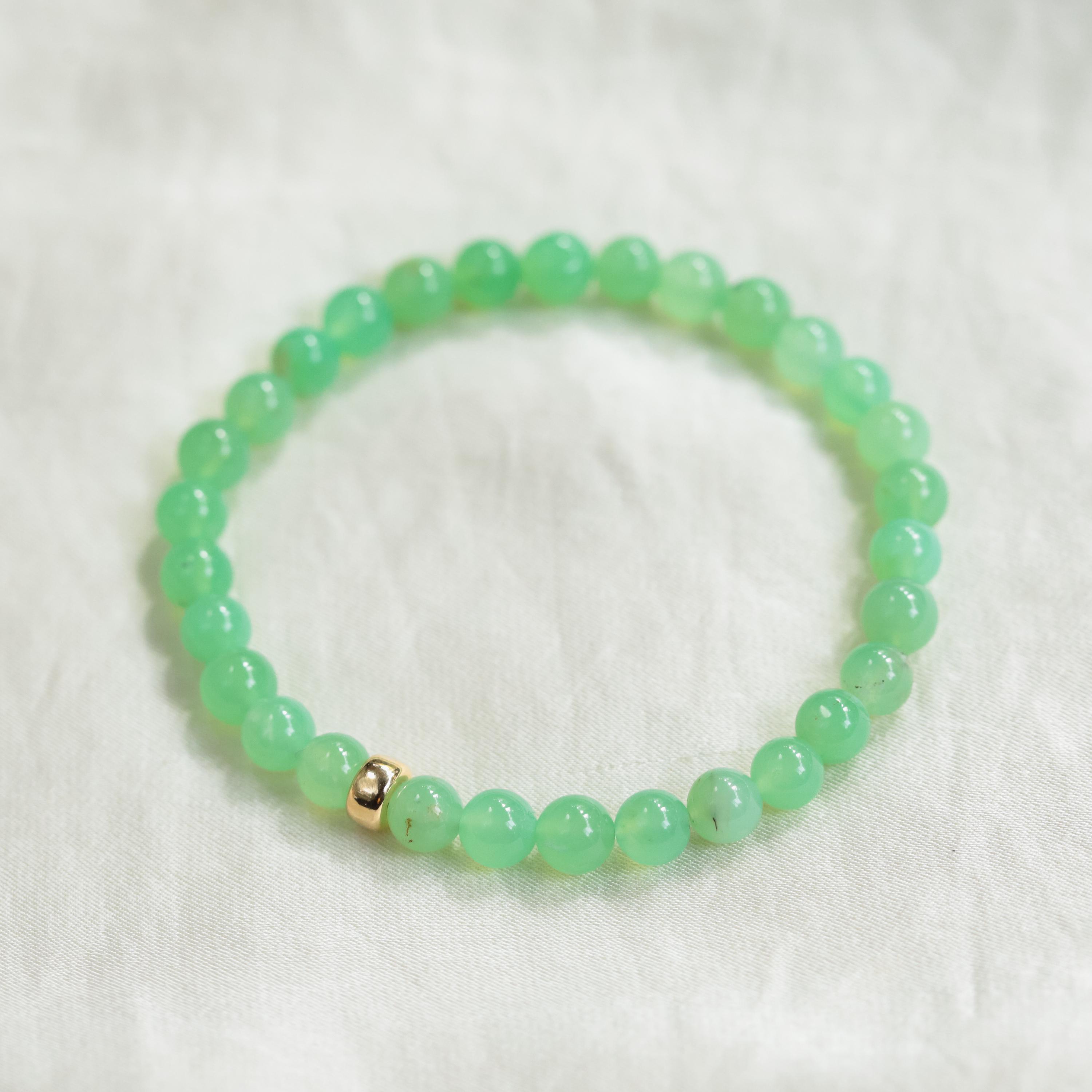 Chrysoprase 6mm, Genuine Chrysoprase, Chrysoprase Bracelet [ebcm1915], Stretch Bracelet Chrysoprase, Chrysoprase Aaaa W