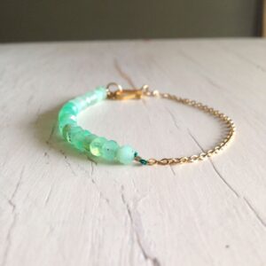 Chrysoprase Bracelet Faceted 14k Gold Filled Gemstone Bracelet