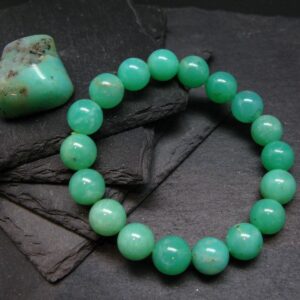 Chrysoprase Genuine Bracelet ~ 7 Inches  ~ 11mm Round Beads