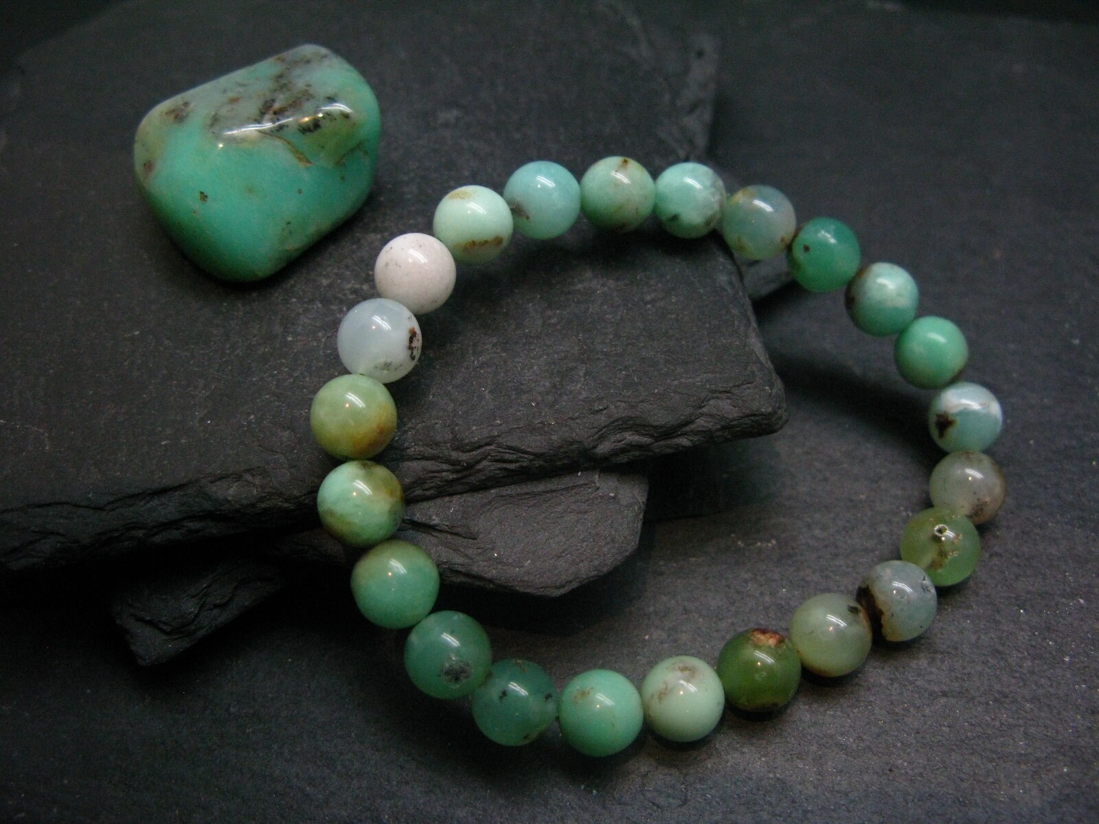 Chrysoprase Genuine Bracelet ~ 7 Inches ~ 8mm Round Beads Chrysoprase Genuine Bracelet ~ 7 Inches ~ 8mm Round Beads