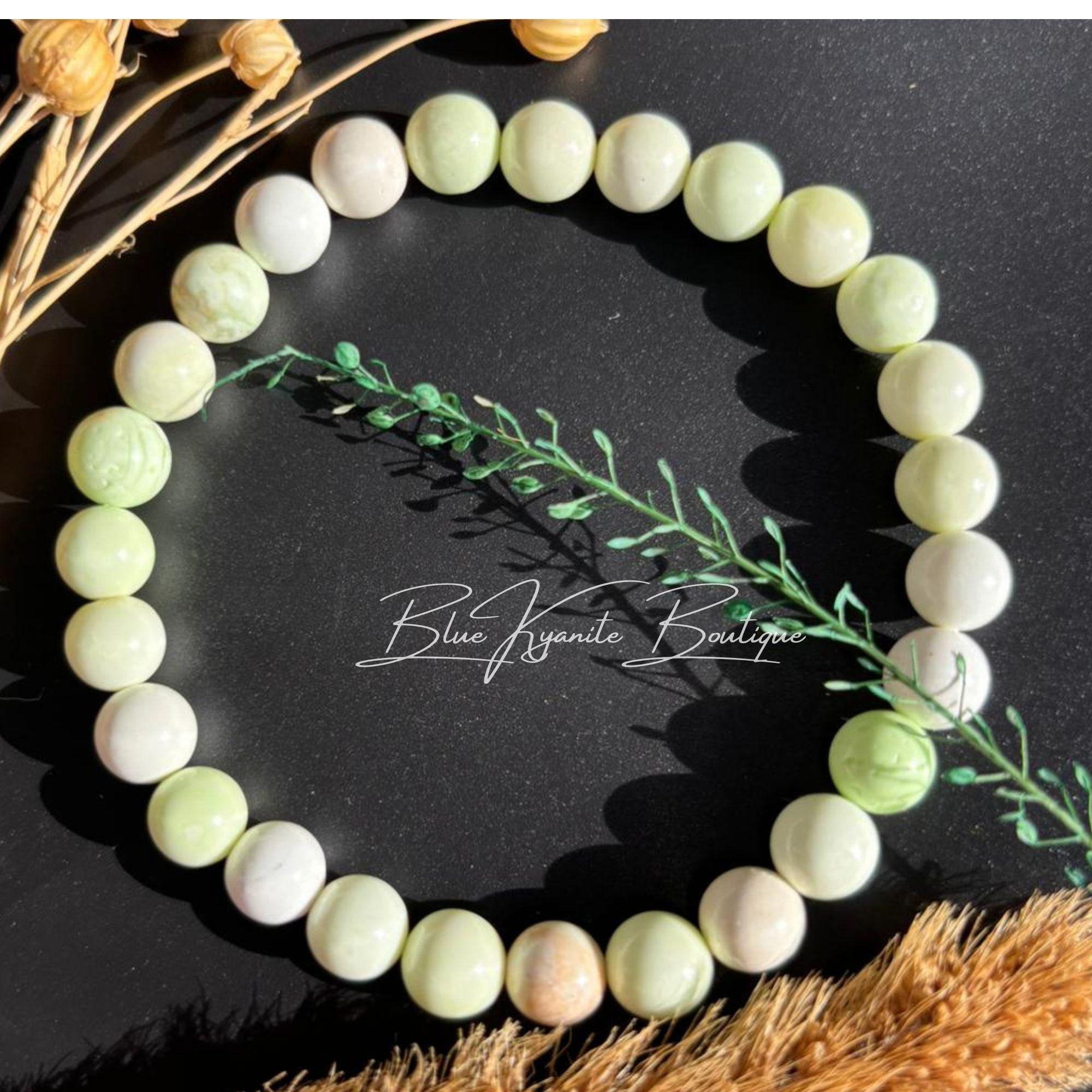 Lemon Chrysoprase Bracelet Joy, Abundance & Emotional Healing - Heart Chakra Jewelry Men/woman Stone Of Venus
