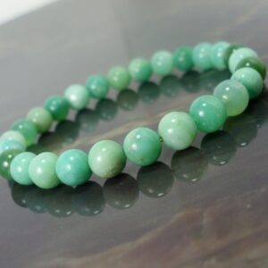 Natural Chrysoprase Grade A 6mm Bracelet, Natural Gemstone Bracelet, Unisex Women Men Beaded Bracelet, Gift for Her, Gift for Men + Gift Box
