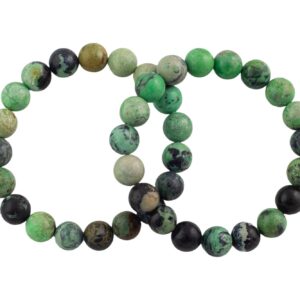 Natural Green Chrysoprase Bracelet Smooth Round Size 6mm And 8mm- Handmade In Usa- Approx. 7" Bracelet Crystal Bracelet