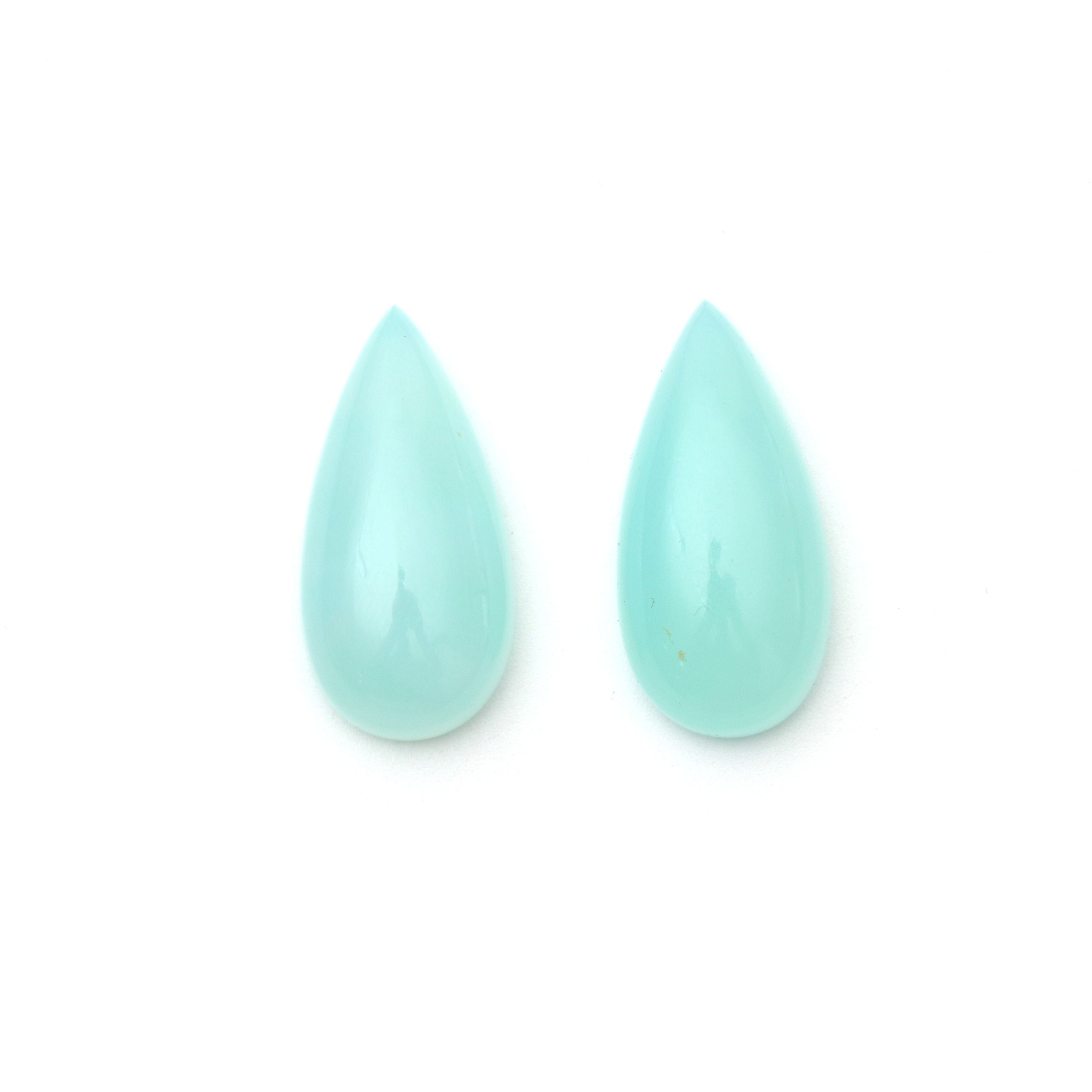 Aaa Quality Natural Chrysophrase Smooth Pear Cabochon Gemstone | 13x26 Mm | Gemstone Cabochon | Pair ( 2 Pieces )