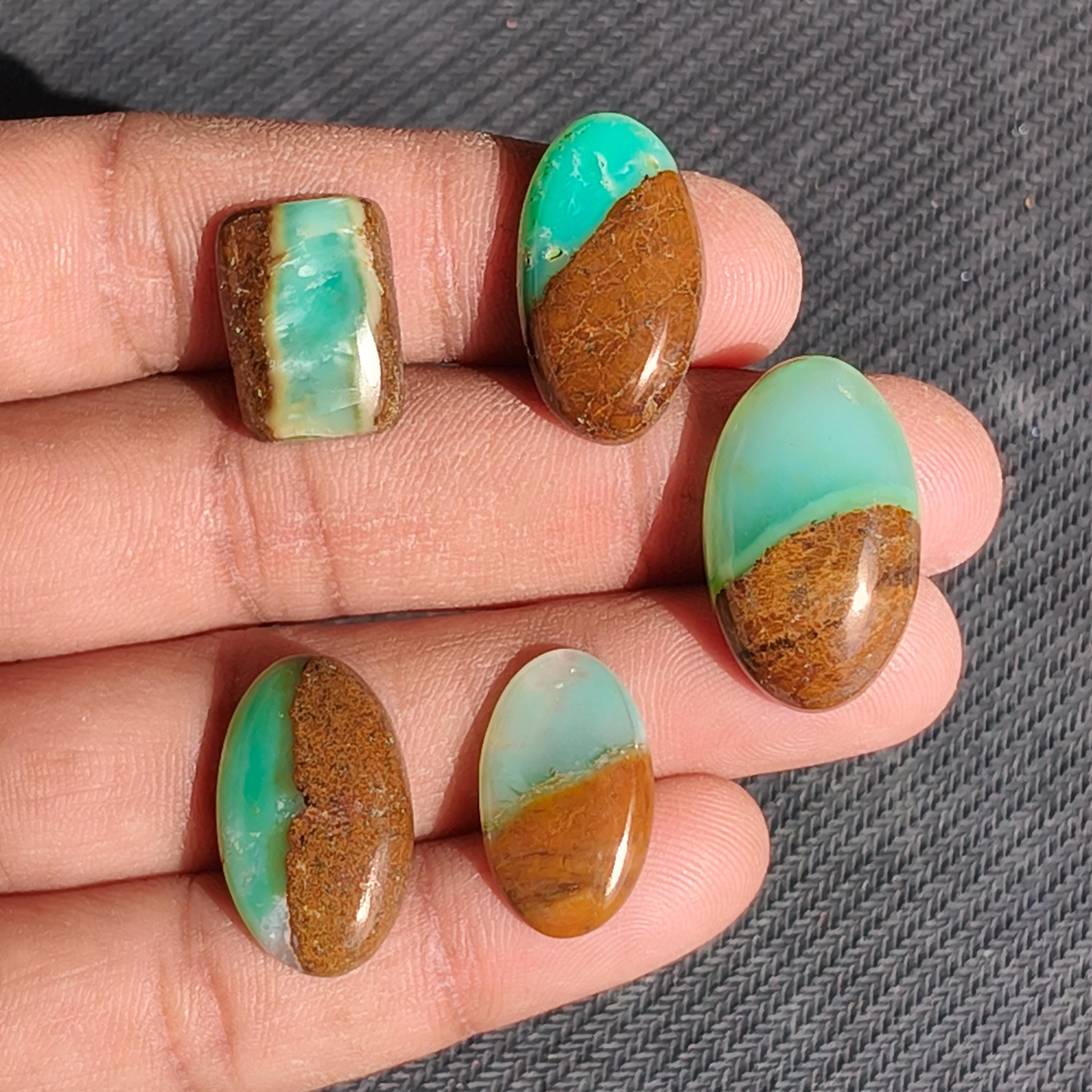Chrysoprase Cabochons: Jewelry Making Gemstone Lot - 61 Carats