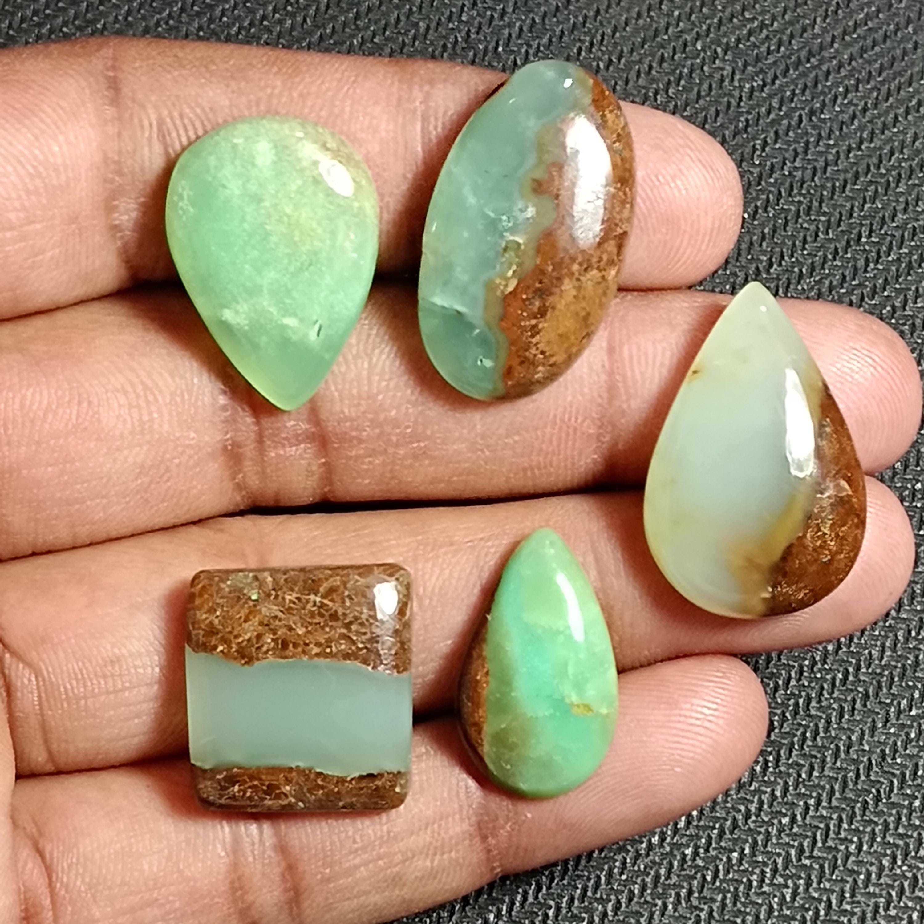 Chrysoprase Cabochons: Jewelry Making Gemstone Lot - 71 Carats Chrysoprase Cabochons: Jewelry Making Gemstone Lot - 71 Carats