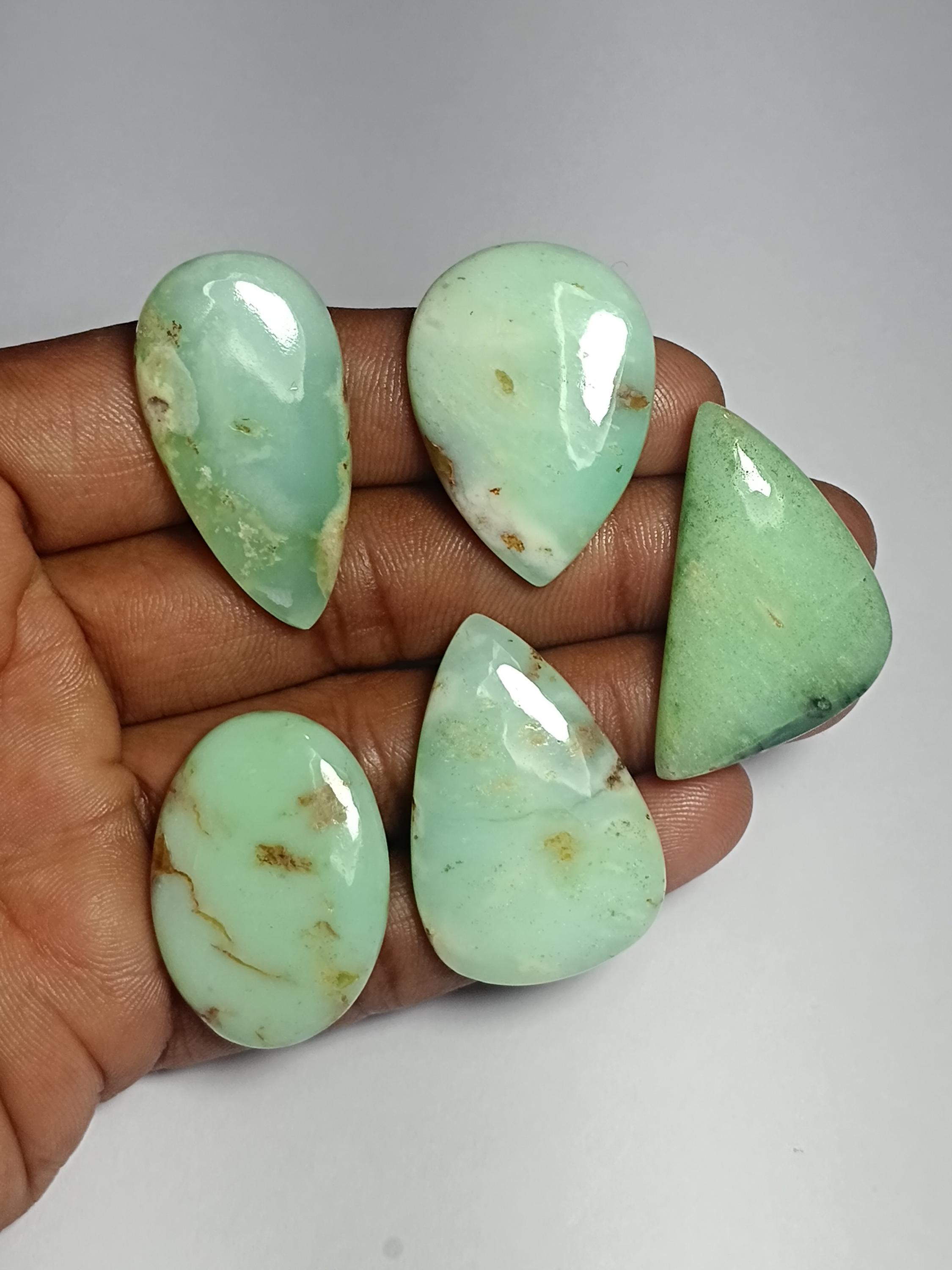 Chrysoprase Cabochons: Jewelry Making Gemstone Lot - 125 Carats