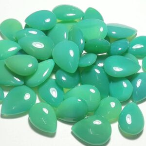 Dyed Chrysoprase Chalcedony Pear Cabochon: Jewelry Stone (8x12 To 16x22 Mm) Dyed Chrysoprase Chalcedony Pear Cabochon: Jewelry Stone (8x12 To 16x22 Mm)