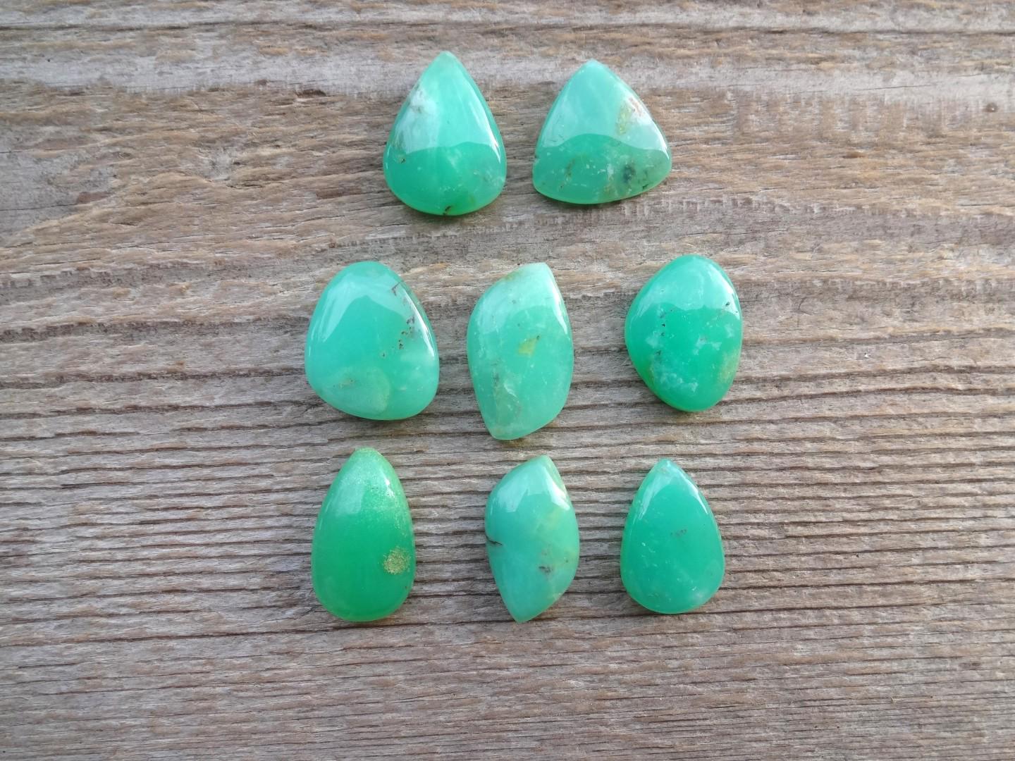 Green Chrysoprase Cabochon, Green Gemstone Cabs For Jewelry Making
