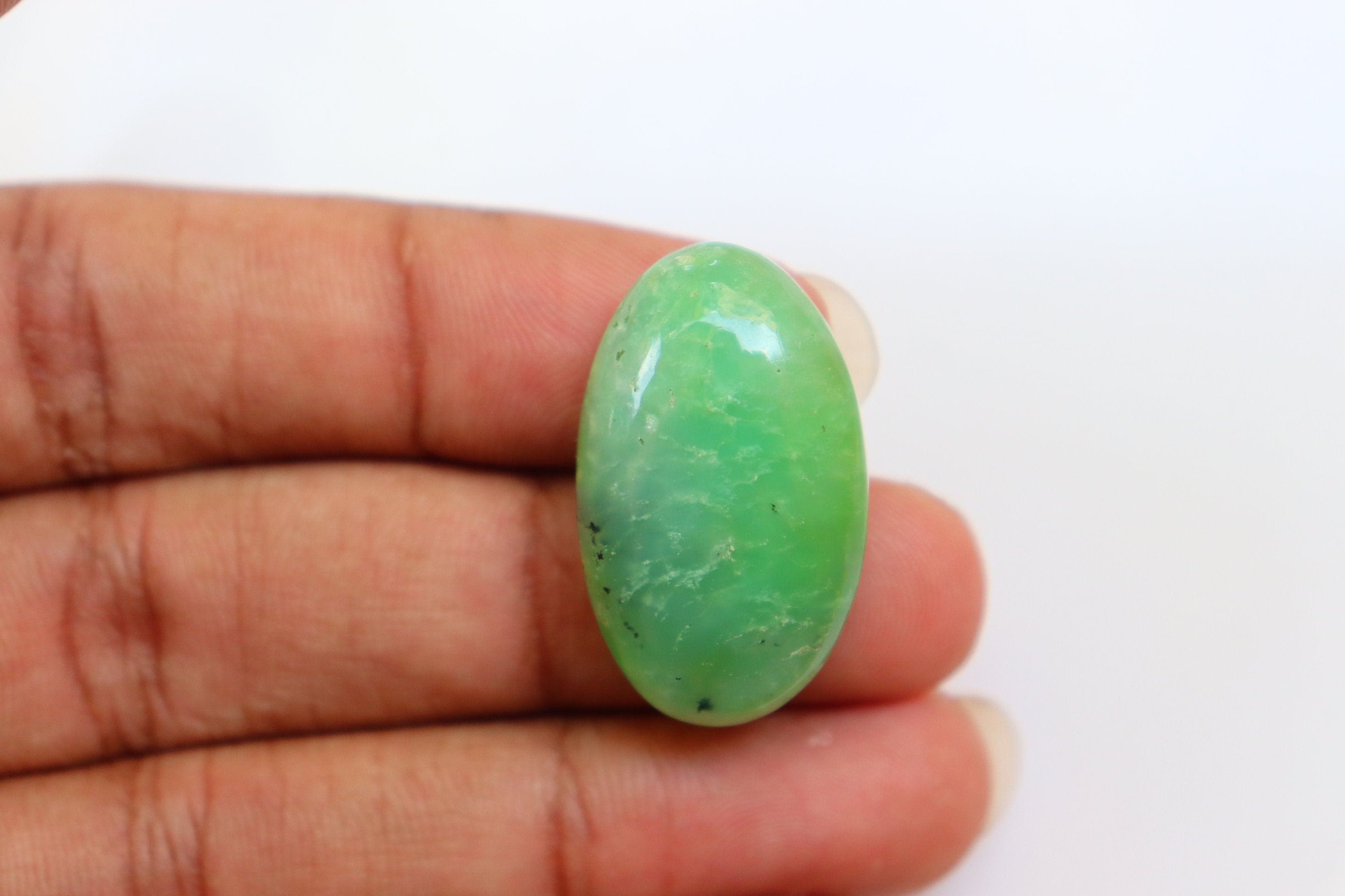 Green Chrysoprase Cabochon, Loose Stone, Natural Chrysoprase Cabochon, Green Chrysoprase Loose Gemstone, Chrysoprase Gemstone, Pocket Stone