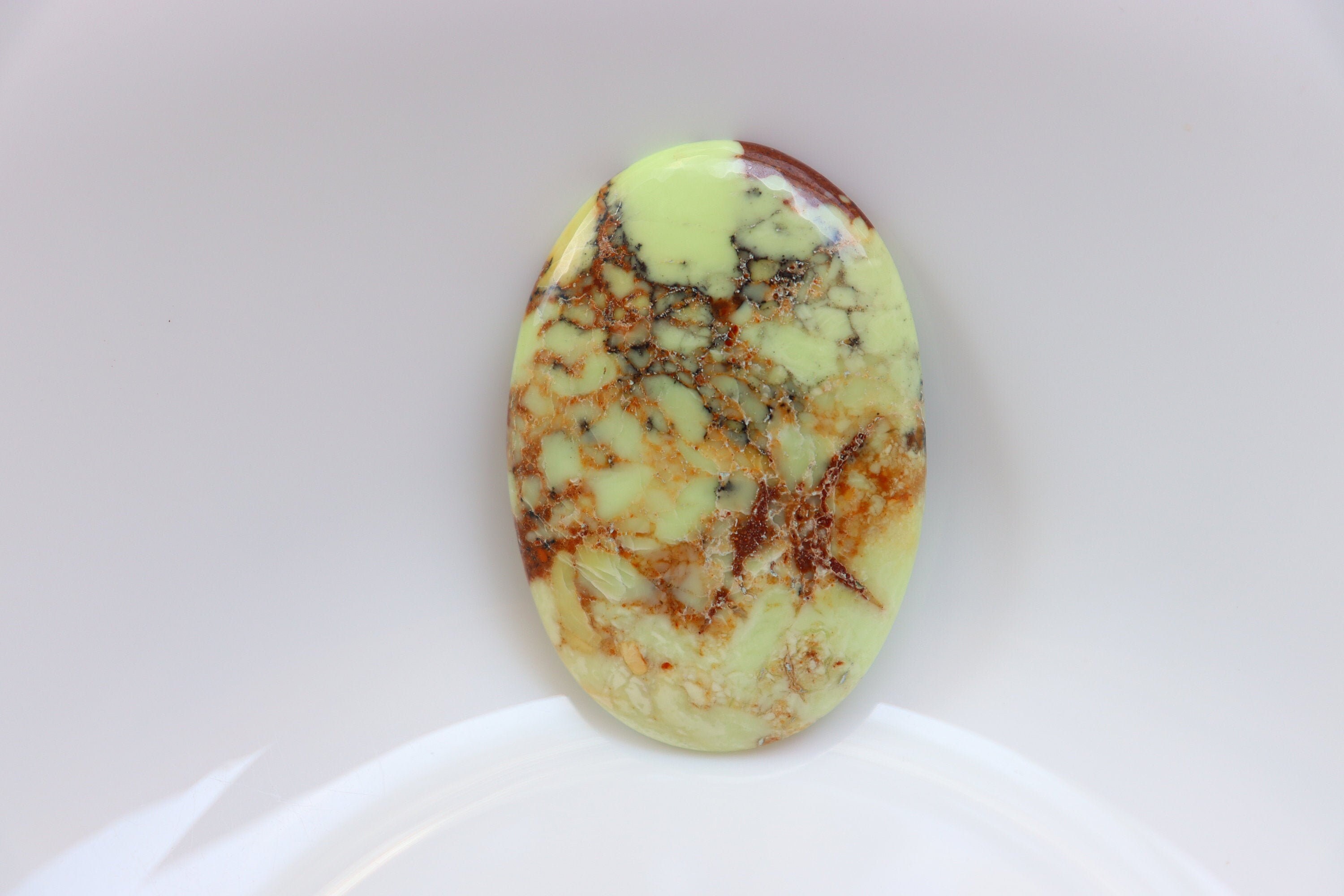 Lemon Chrysoprase Cabochon, Healing Crystal , Self Compassion Crystal, Heart Chakra Healing Sphere, Gemstone, Green Cabochon, Home Decor