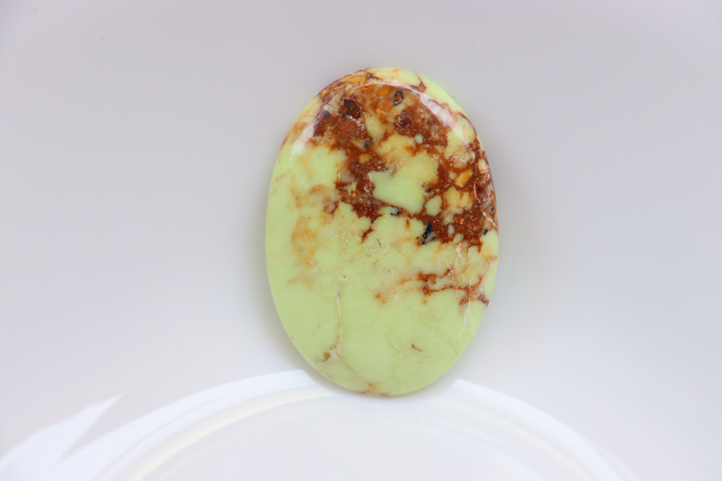 Lemon Chrysoprase Cabochon, Healing Crystal , Self Compassion Crystal, Heart Chakra Healing Sphere, Gemstone, Green Cabochon, Home Decor