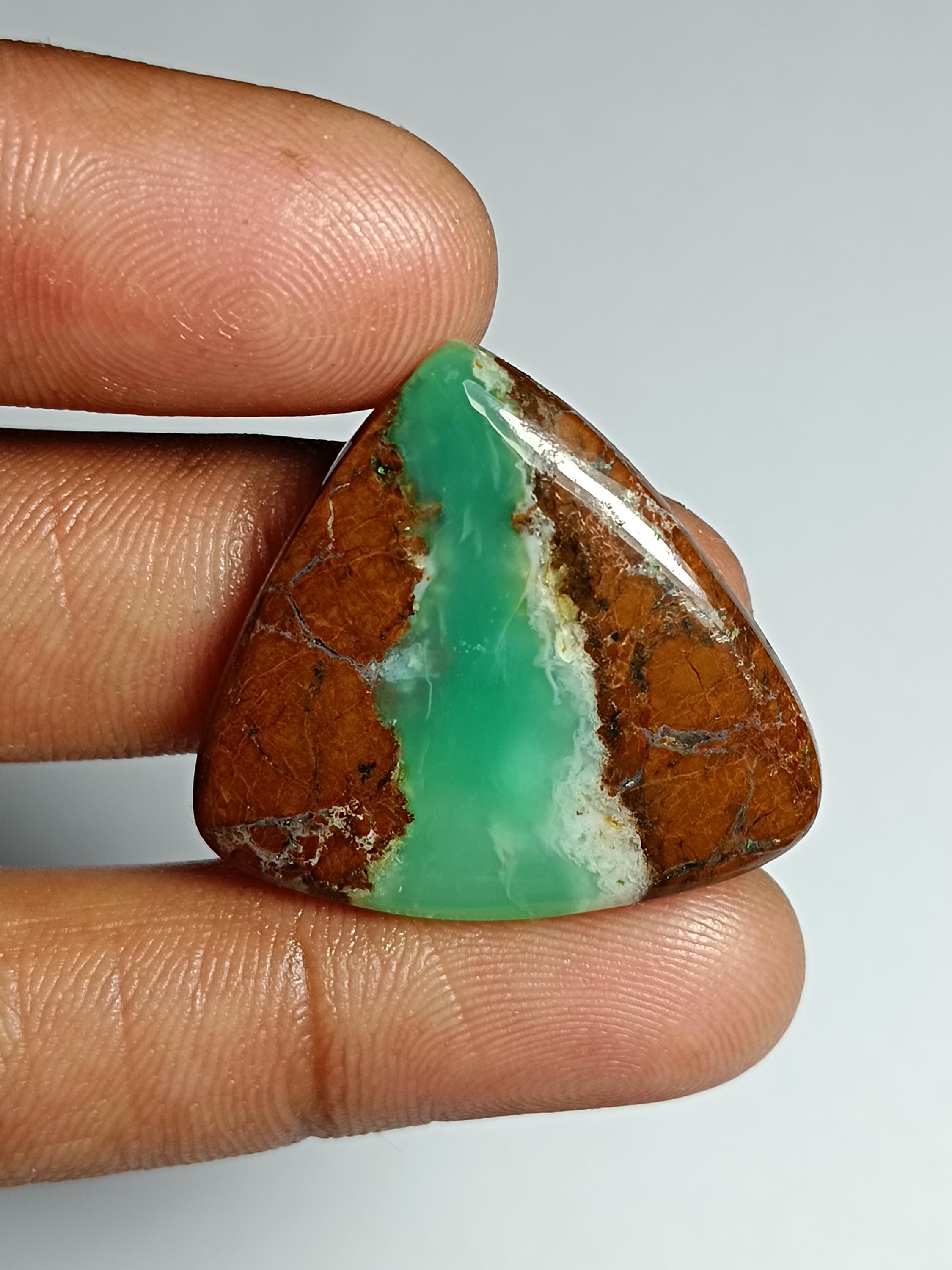Chrysoprase Cabochon: Loose Gemstone For Jewelry Making (30x27mm, 29cts.)