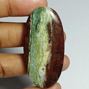Chrysoprase Cabochon: Loose Gemstone For Jewelry Making (53x26mm, 70cts.) Chrysoprase Cabochon: Loose Gemstone For Jewelry Making (53x26mm, 70cts.)
