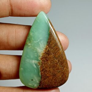 Chrysoprase Cabochon: Loose Gemstone For Jewelry Making (47x30mm, 59cts.) Chrysoprase Cabochon: Loose Gemstone For Jewelry Making (47x30mm, 59cts.)
