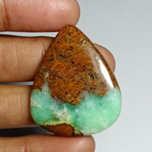 Chrysoprase Cabochon: Loose Gemstone For Jewelry Making (42cts, 37x30mm) Chrysoprase Cabochon: Loose Gemstone For Jewelry Making (42cts, 37x30mm)