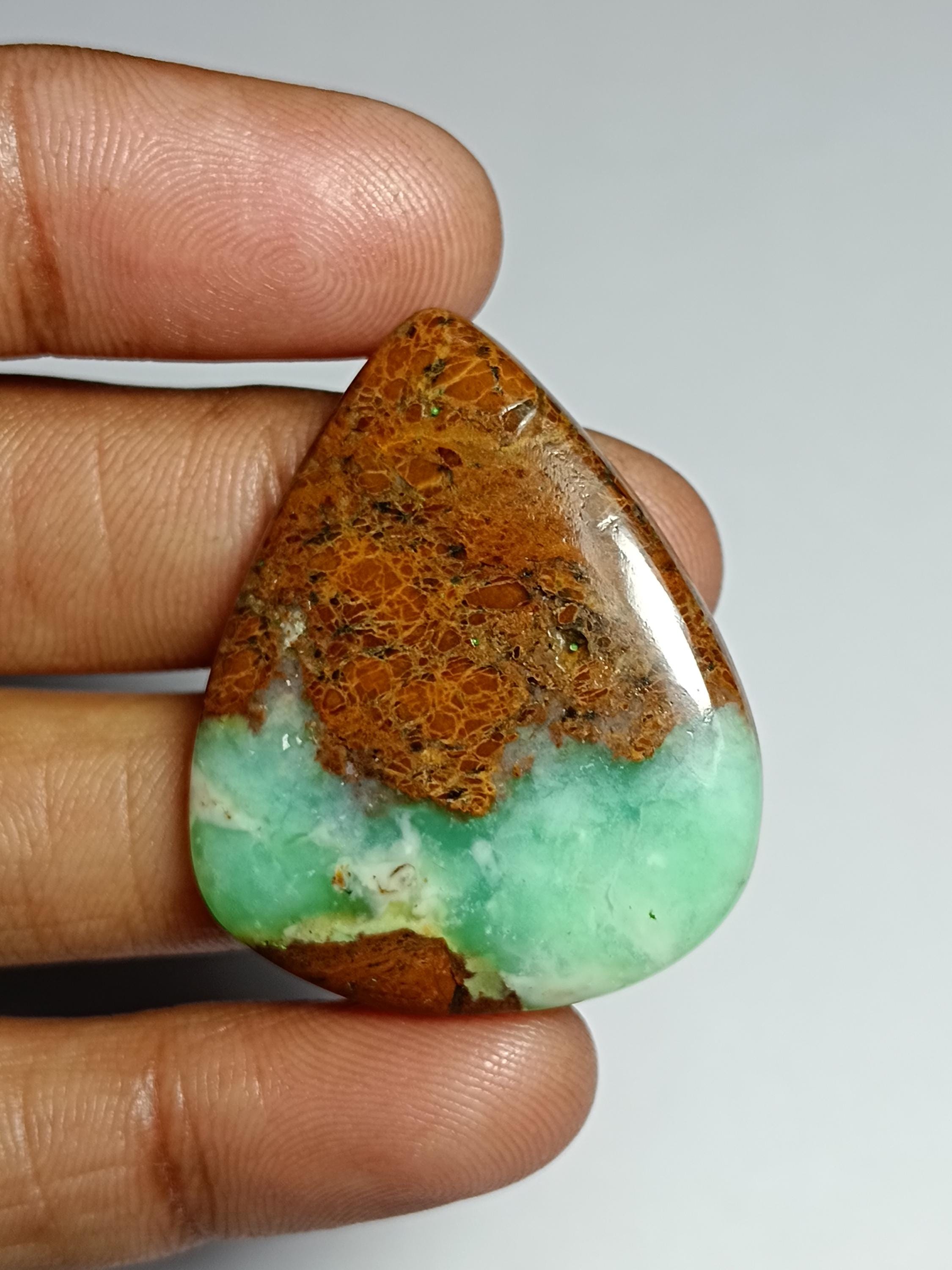 Chrysoprase Cabochon: Loose Gemstone For Jewelry Making (42cts, 37x30mm) Chrysoprase Cabochon: Loose Gemstone For Jewelry Making (42cts, 37x30mm)