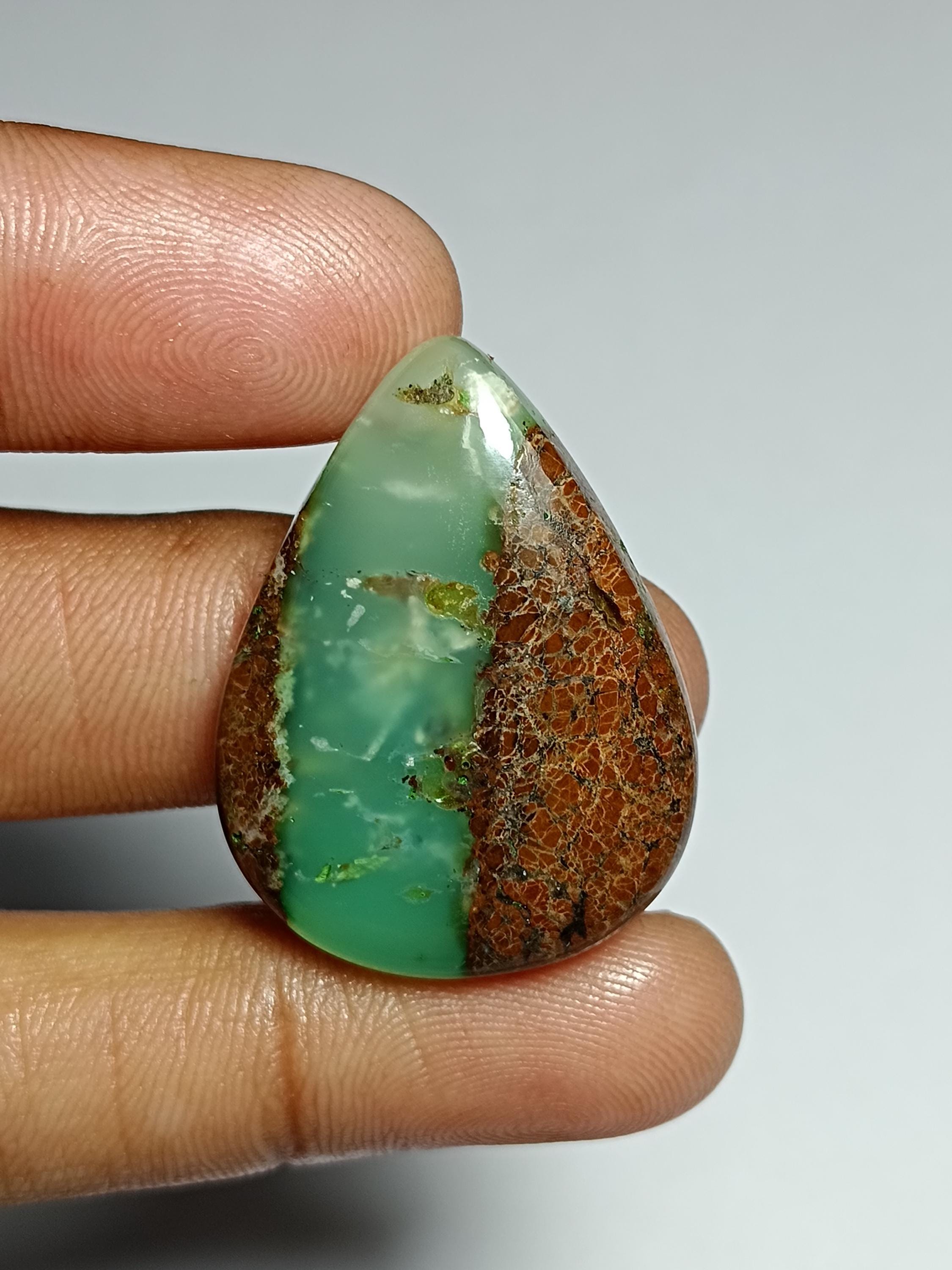 Chrysoprase Cabochon: Loose Gemstone For Jewelry Making (38cts, 32x24mm)