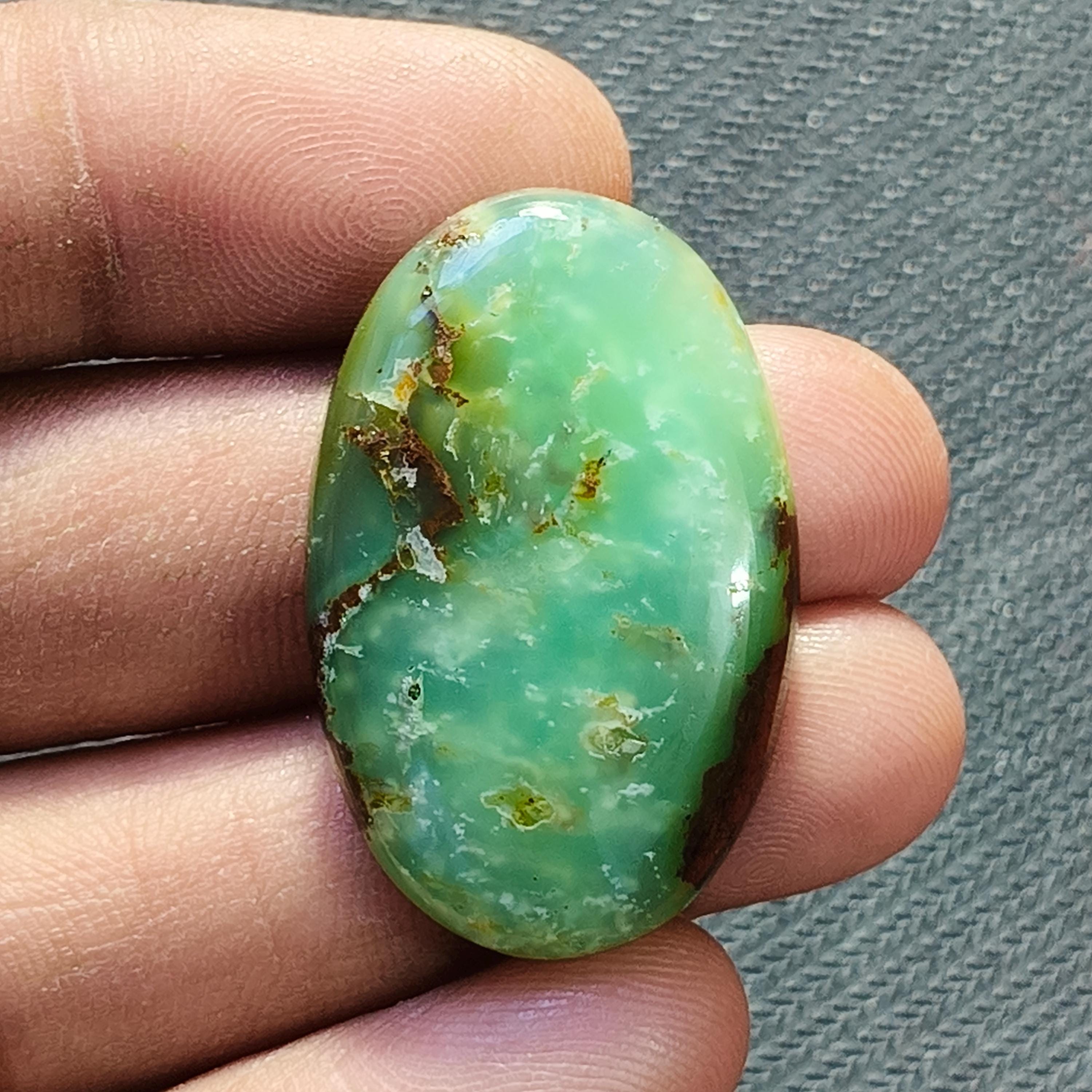 Chrysoprase Cabochon: Loose Gemstone For Jewelry Making (34x22mm, 39cts.)