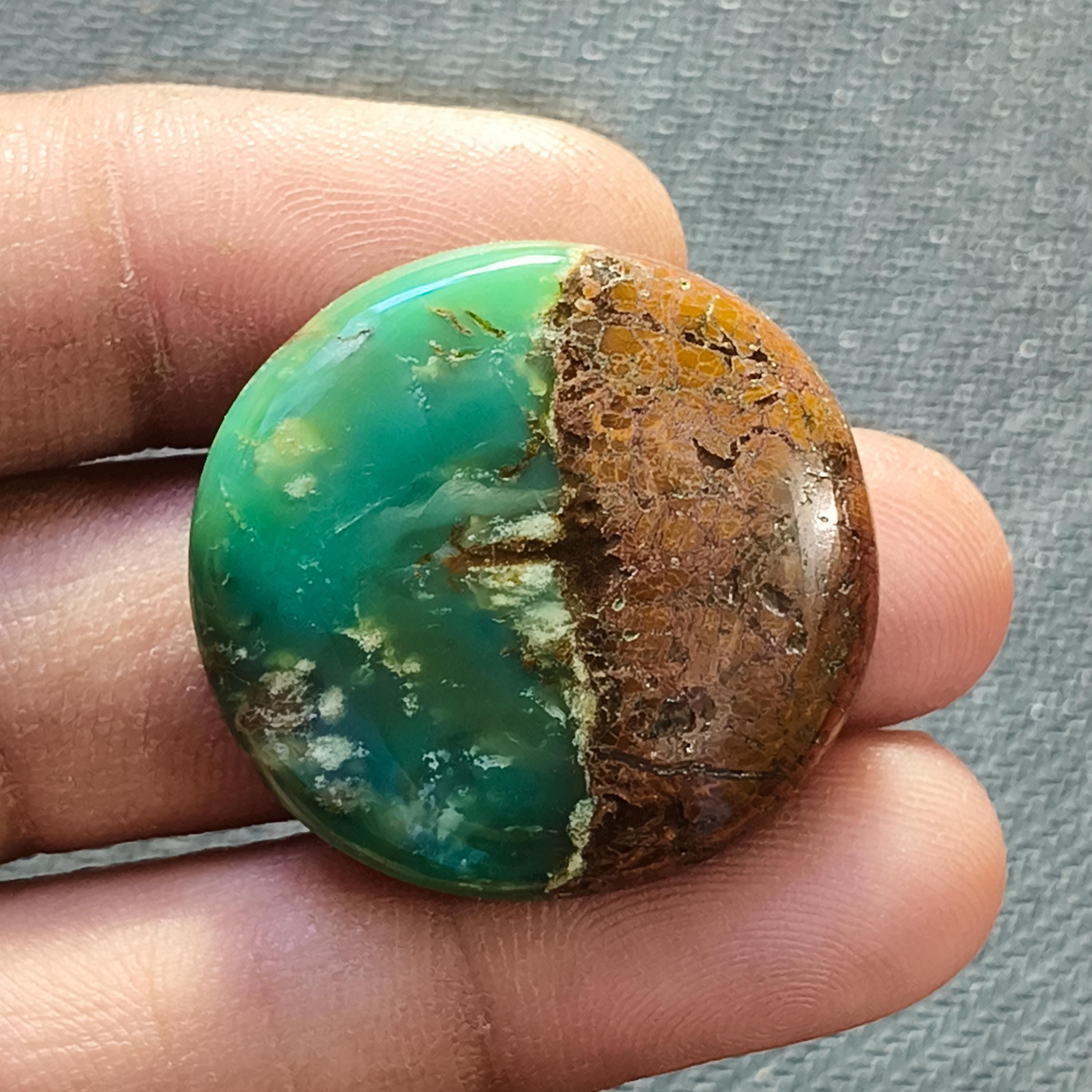 Chrysoprase Cabochon: Loose Gemstone For Jewelry Making (30x29mm, 43cts.)