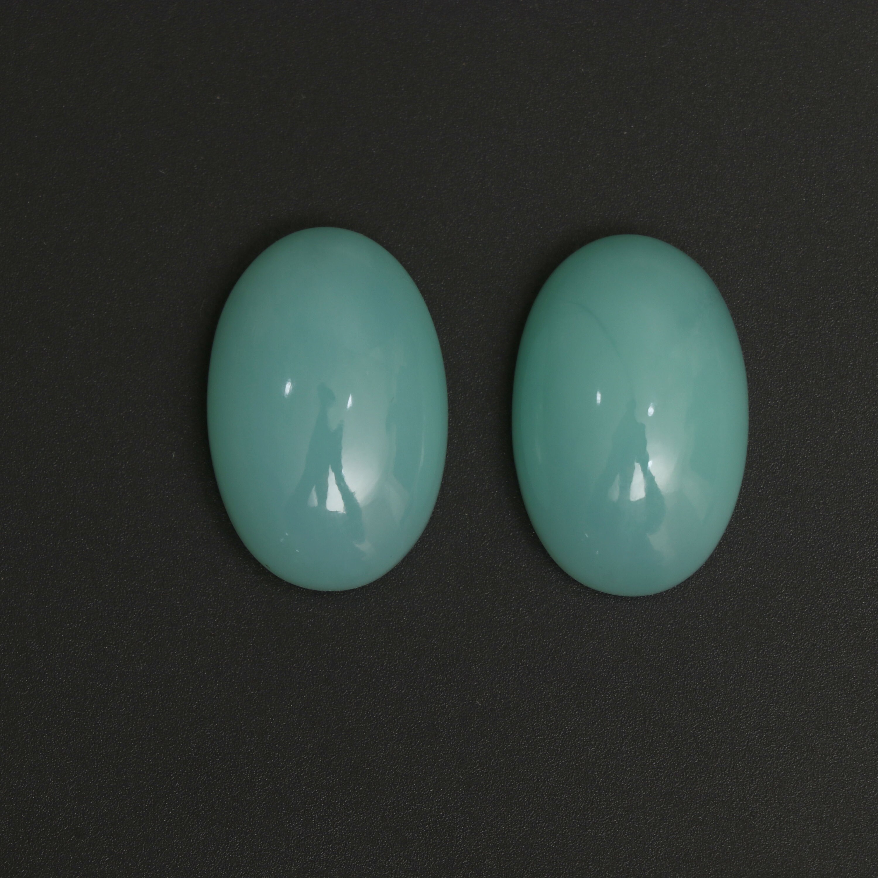 Natural Chrysoprase Smooth Oval Cabochon Gemstone | 17x25 Mm | Gemstone Cabochon | Pair ( 2 Pieces )