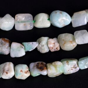 6-8mm Chrysoprase / Australian Jade Beads Pebble Nugget Grade A Genuine Natural Gemstone Beads 15.5"/7.5" Bulk Lot Options (108458)