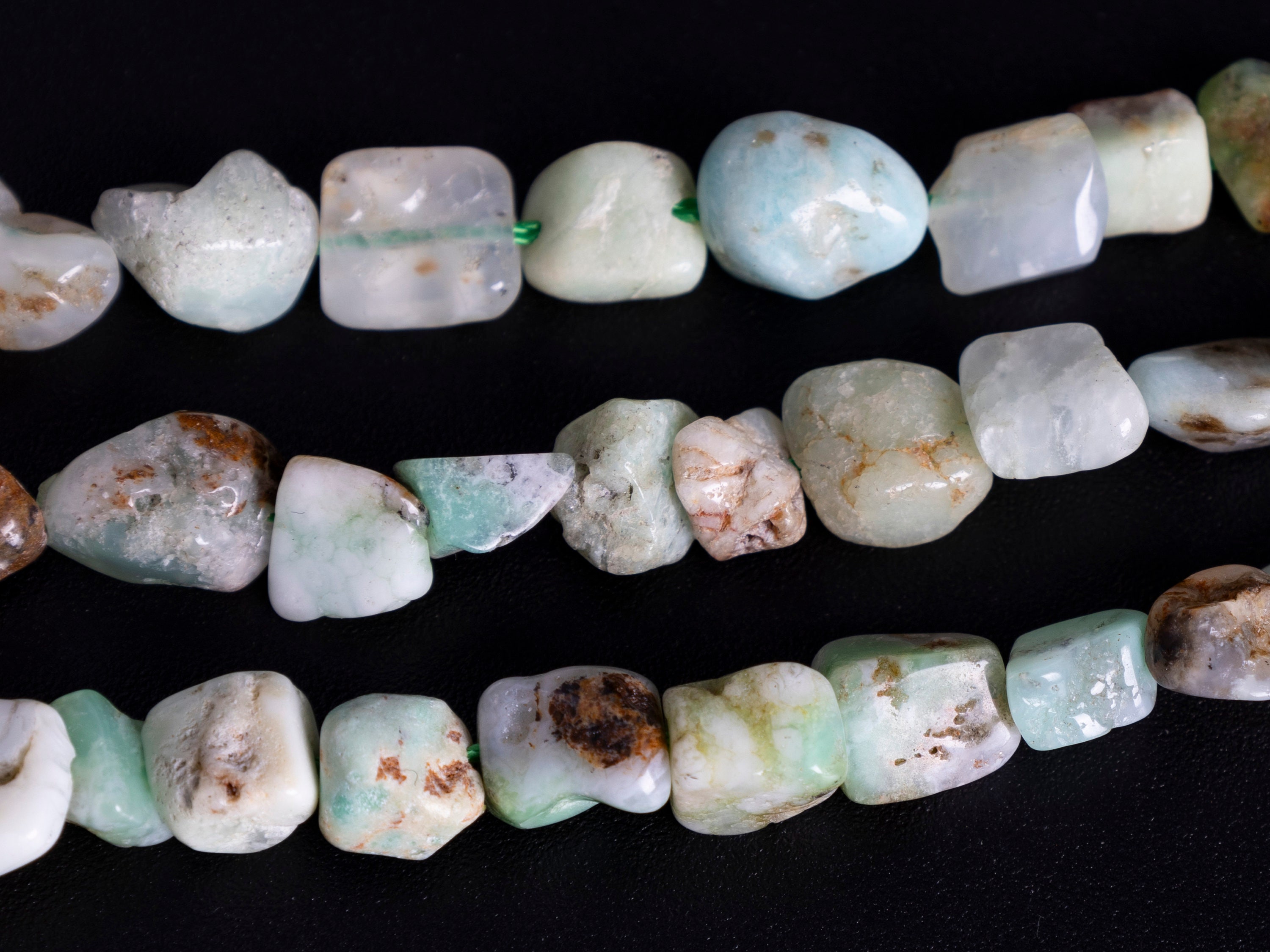 6-8mm Chrysoprase / Australian Jade Beads Pebble Nugget Grade A Genuine Natural Gemstone Beads 15.5"/7.5" Bulk Lot Options (108458)