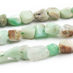 6-8mm Chrysoprase / Australian Jade Beads Pebble Nugget Grade A Genuine Natural Gemstone Beads 15.5"/7.5" Bulk Lot Options (108466)