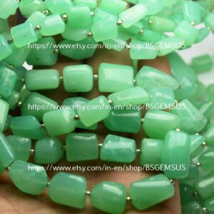 8 Inch Strand,Natural Chrysoprase Smooth Nuggets Shape,Size 12-16mm 8 Inch Strand,Natural Chrysoprase Smooth Nuggets Shape,Size 12-16mm